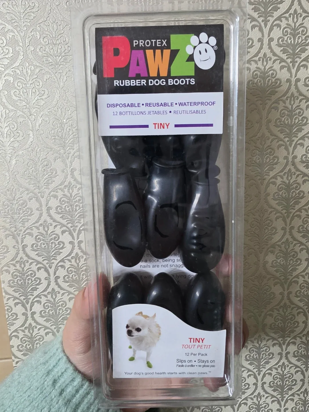 새상품 PROTEX PAWZ 강아지 고무 부츠 TINY