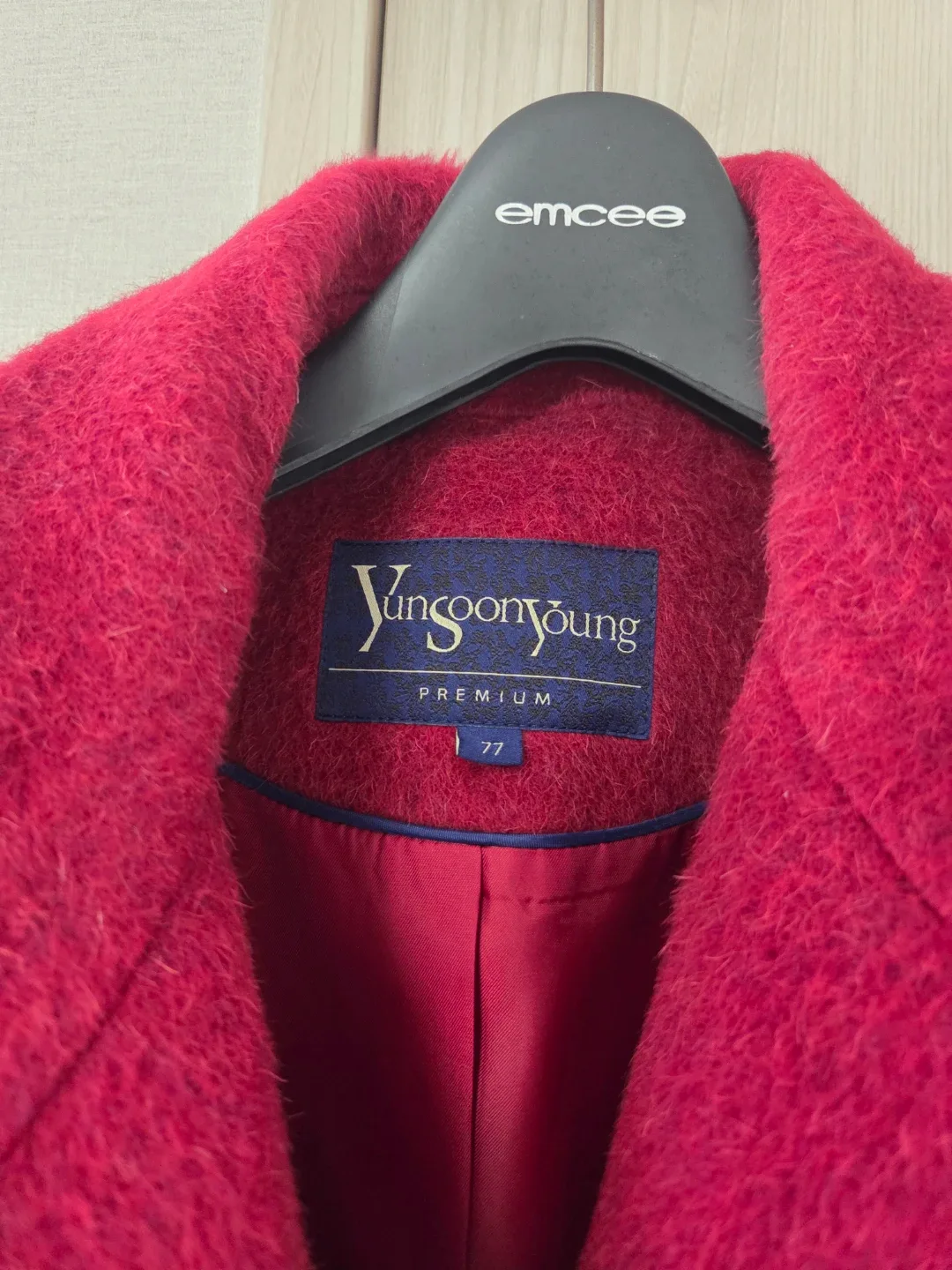 Yunsoonyoung 붉은색 롱 코트 77