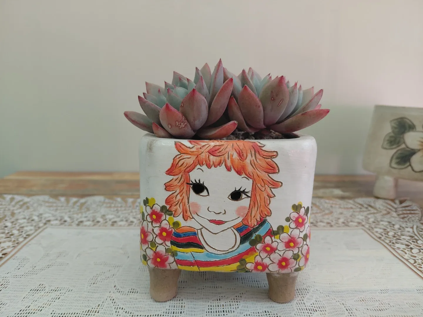 다육이 식물 + 수제 화분 세트