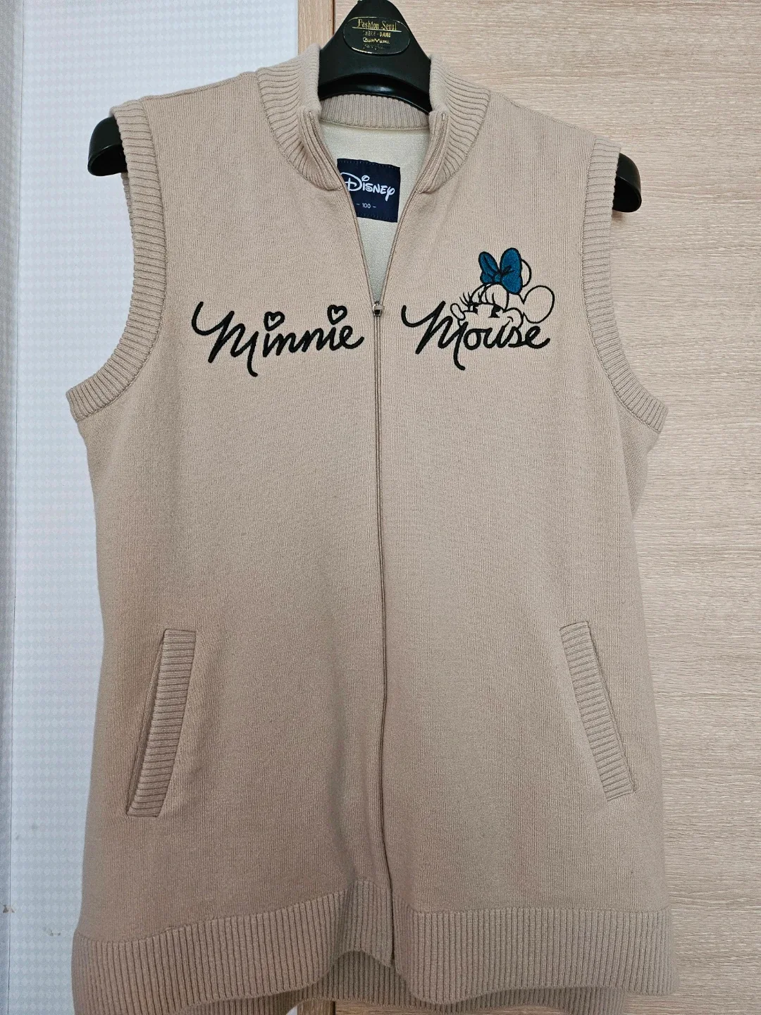 디즈니 미니마우스 울케시 니트 조끼 100
