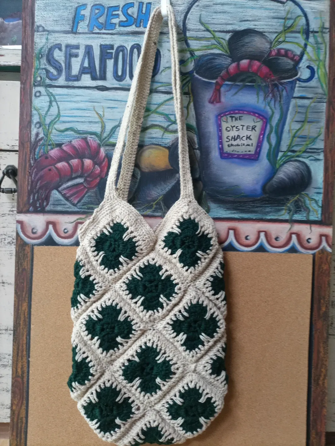 클로버 모티브 뜨개 가방