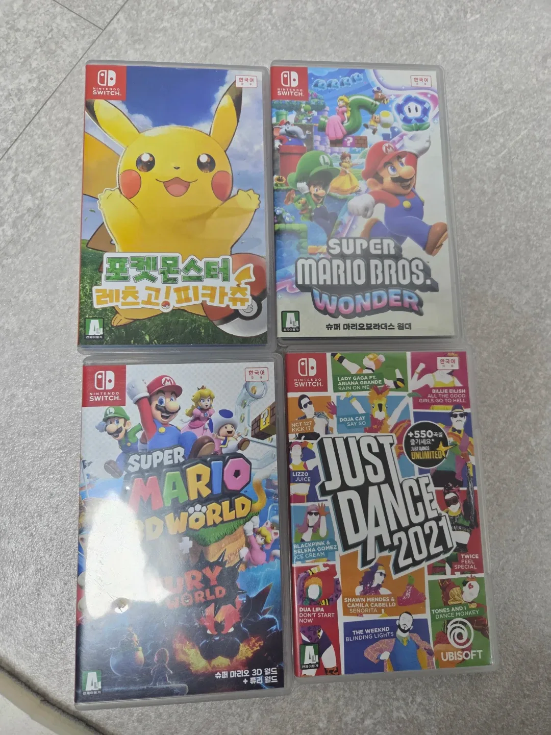닌텐도 스위치 게임칩 4개 (마리오, 포켓몬)