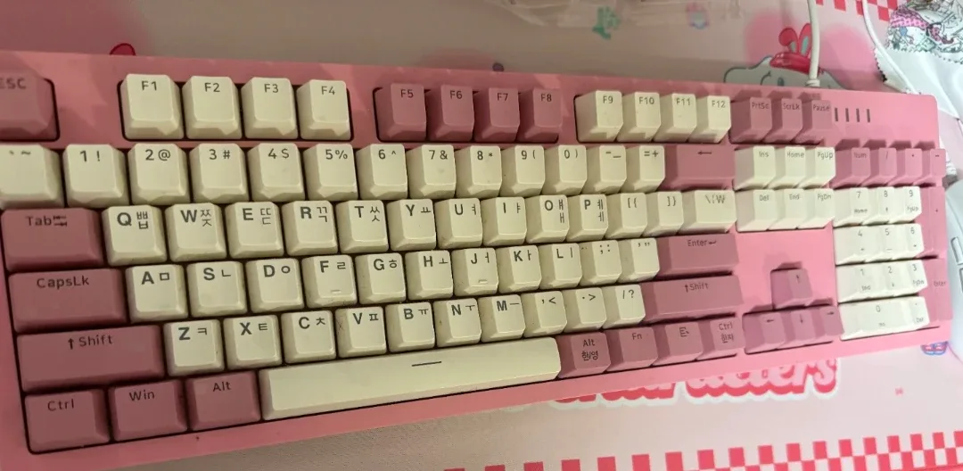 앱코 AN02 RGB BAR 핑크 기계식 청축 키보드