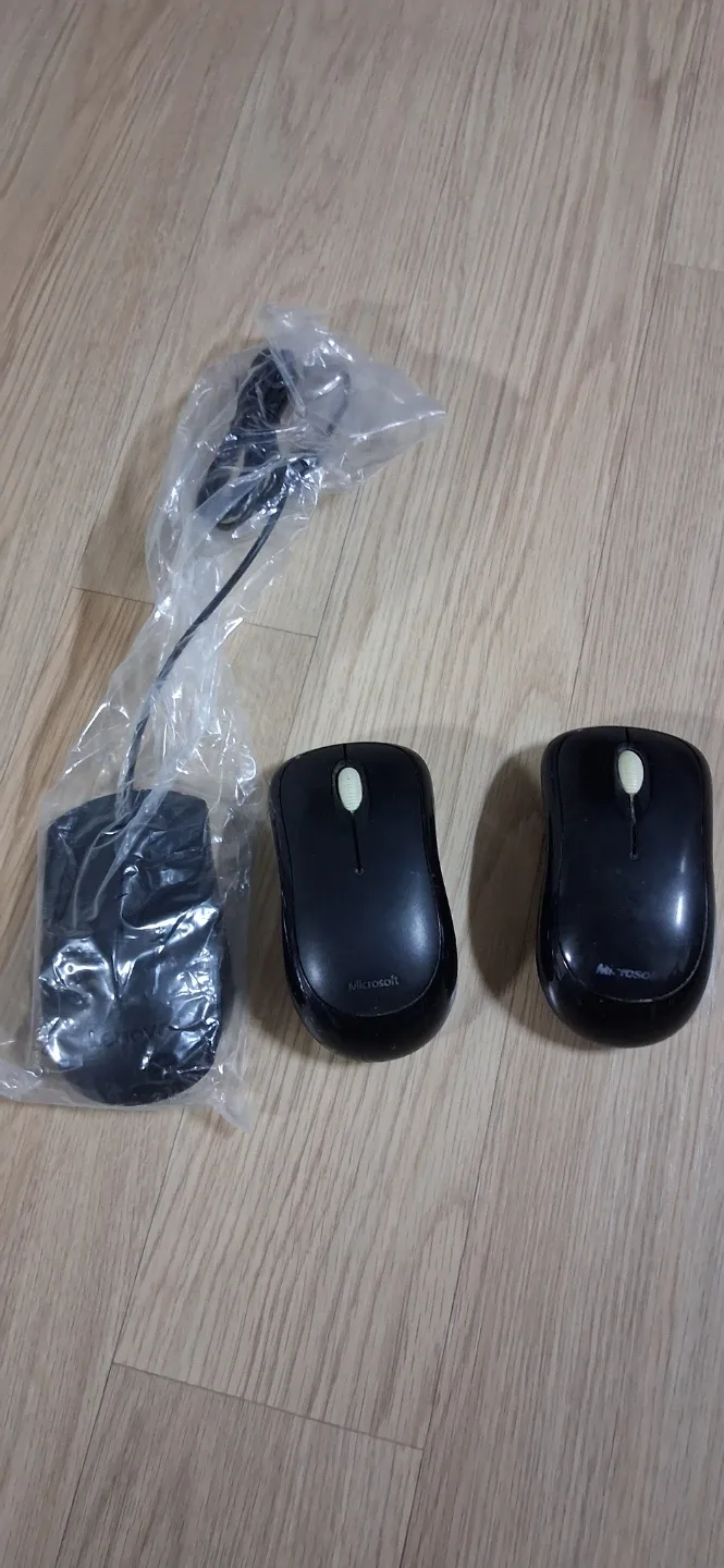 마이크로소프트 유선 마우스 3개