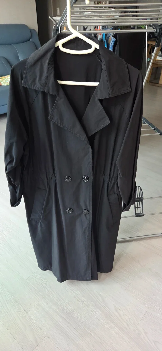 블랙 롱 트렌치 코트