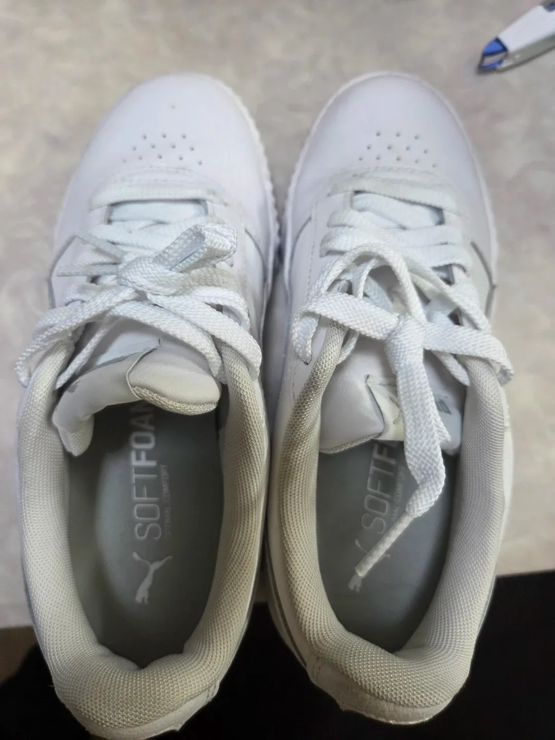 퓨마 코트 퓨어 흰색 운동화 230mm