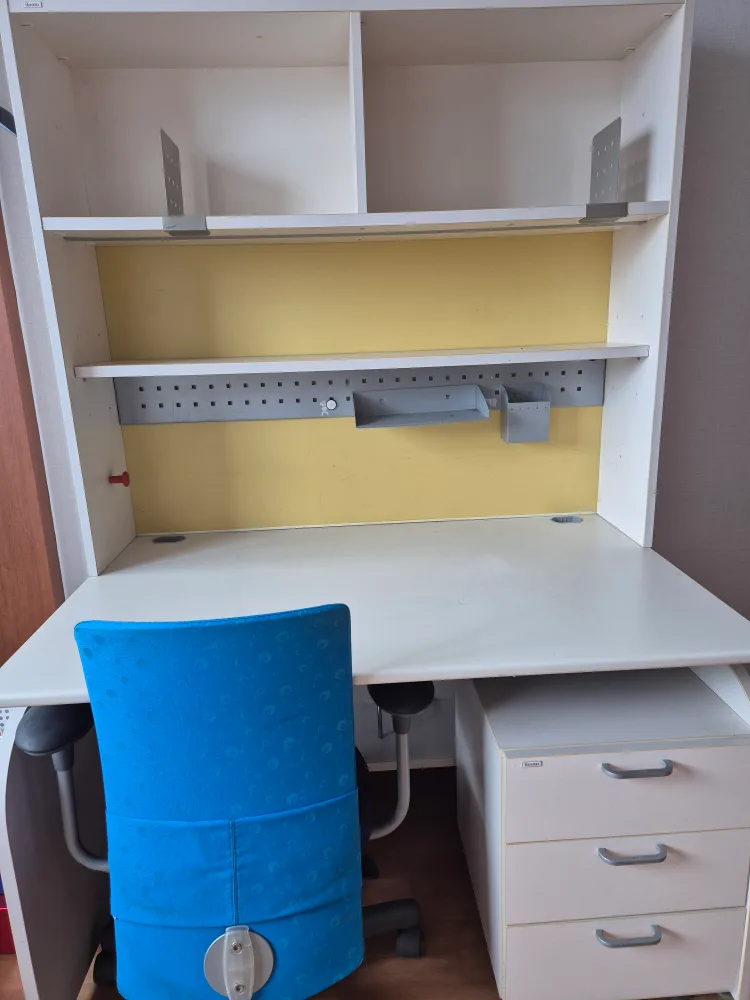 일룸 스타일 학생용 책상+상단책장 세트(아이보리)