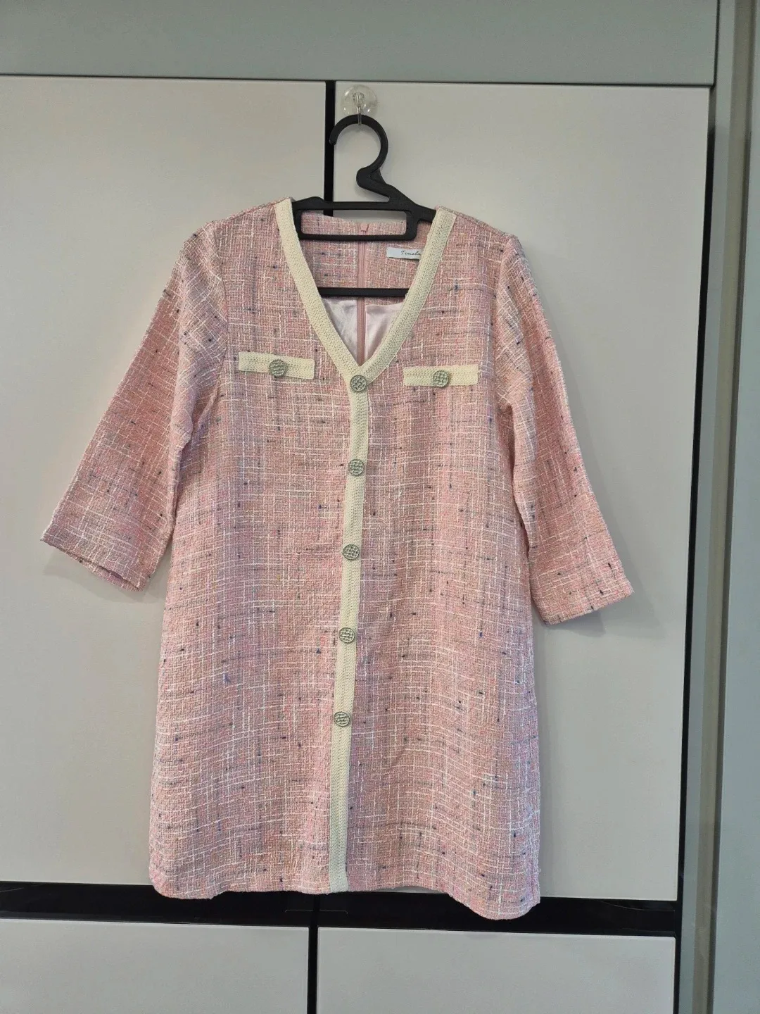 Timelady 핑크 트위드 원피스