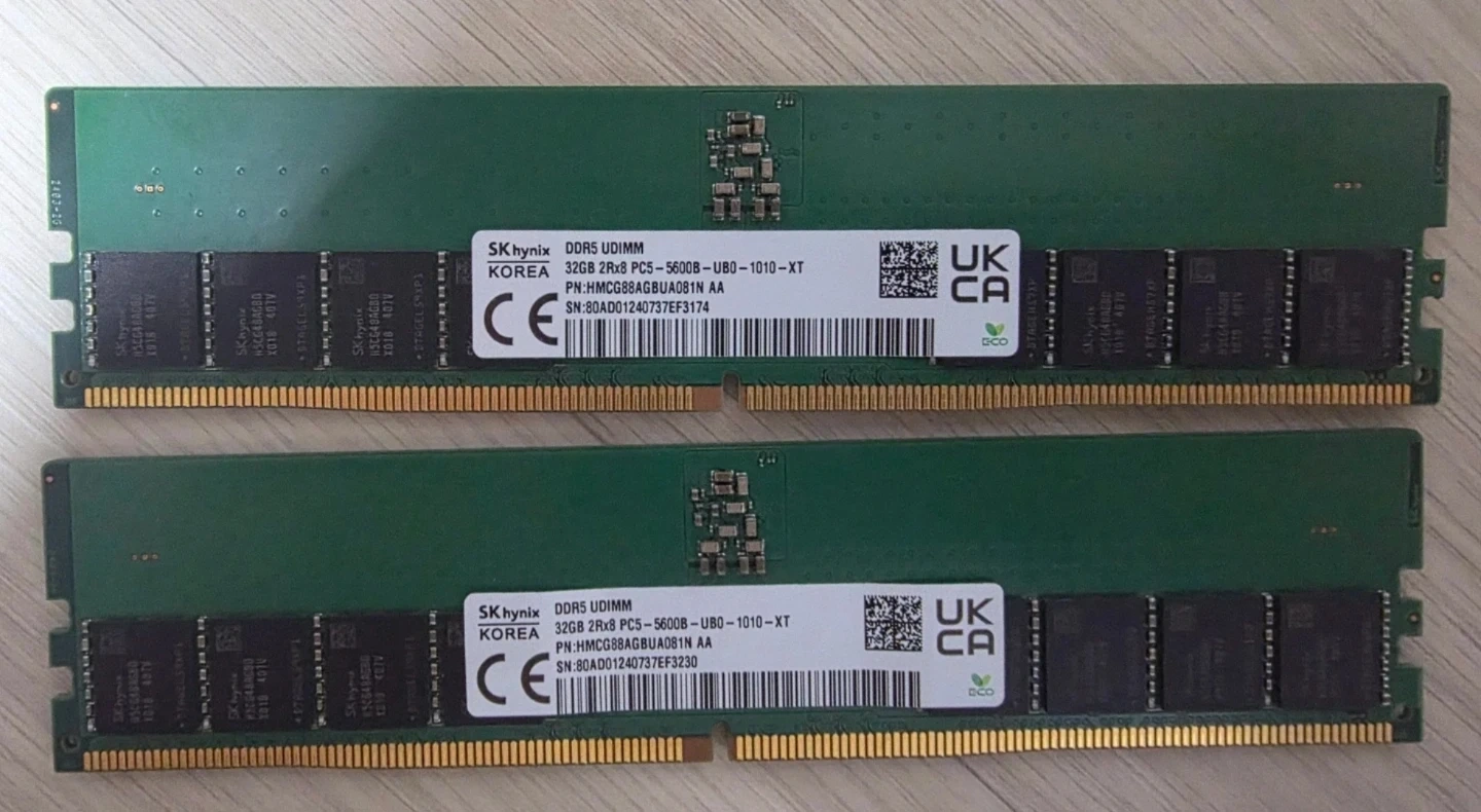 SK하이닉스 DDR5 32GB 5600MHz 램 2개