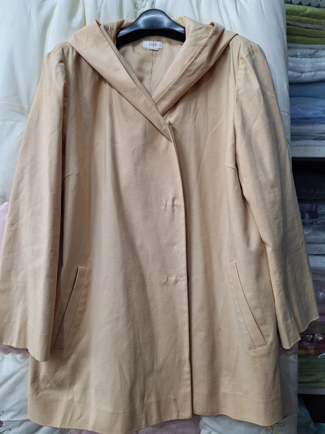 ELLE SPORTS 여성 후드 코트 베이지