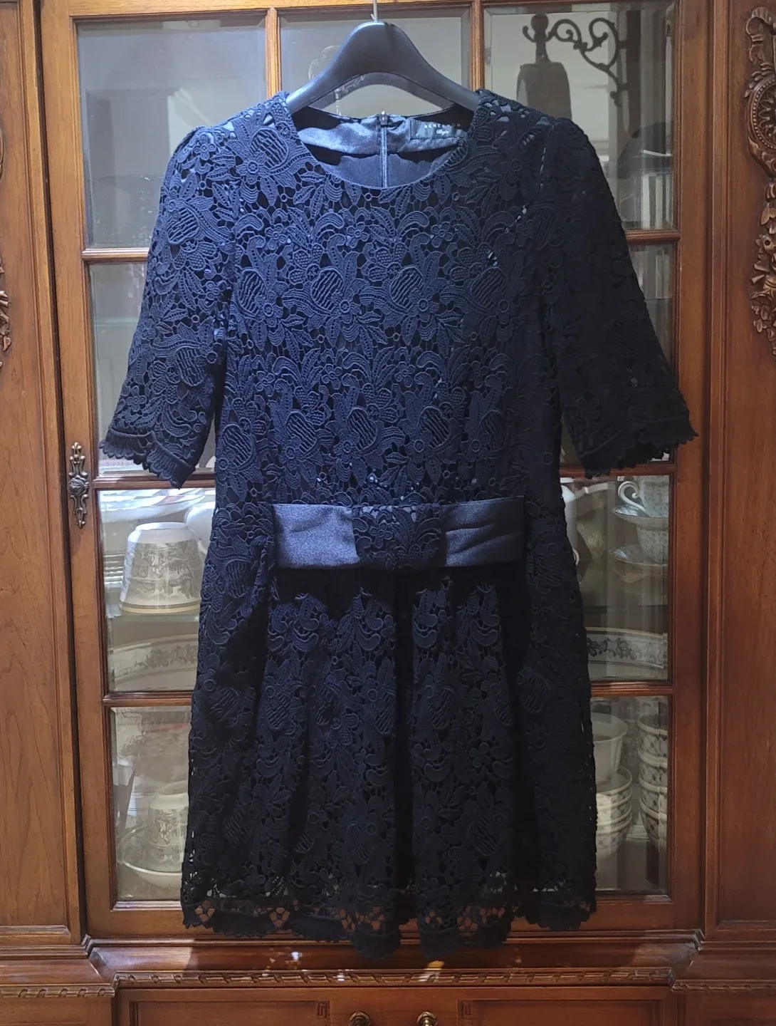 레니본 블랙 레이스 원피스.54사이즈.