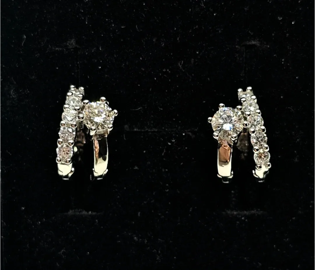 💎 GRA정품 4mm 2ps 모이사나이트 원터치 4mm two 링귀걸이 💛