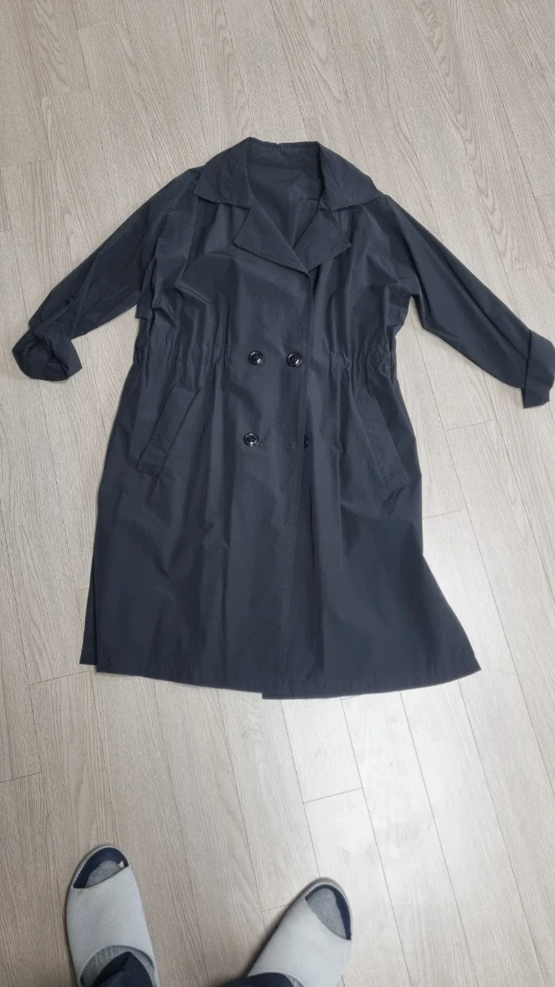 블랙 롱 트렌치 코트