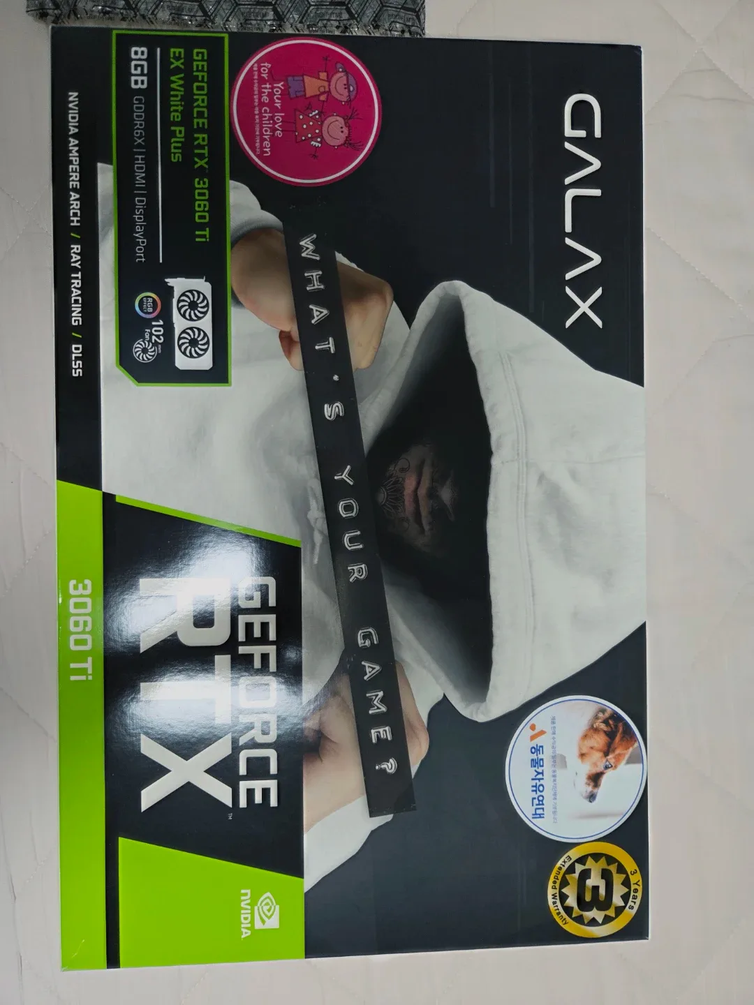 갤럭시 RTX 3060 Ti EX White Plus D6x 8GB 그래픽카드 팝니다