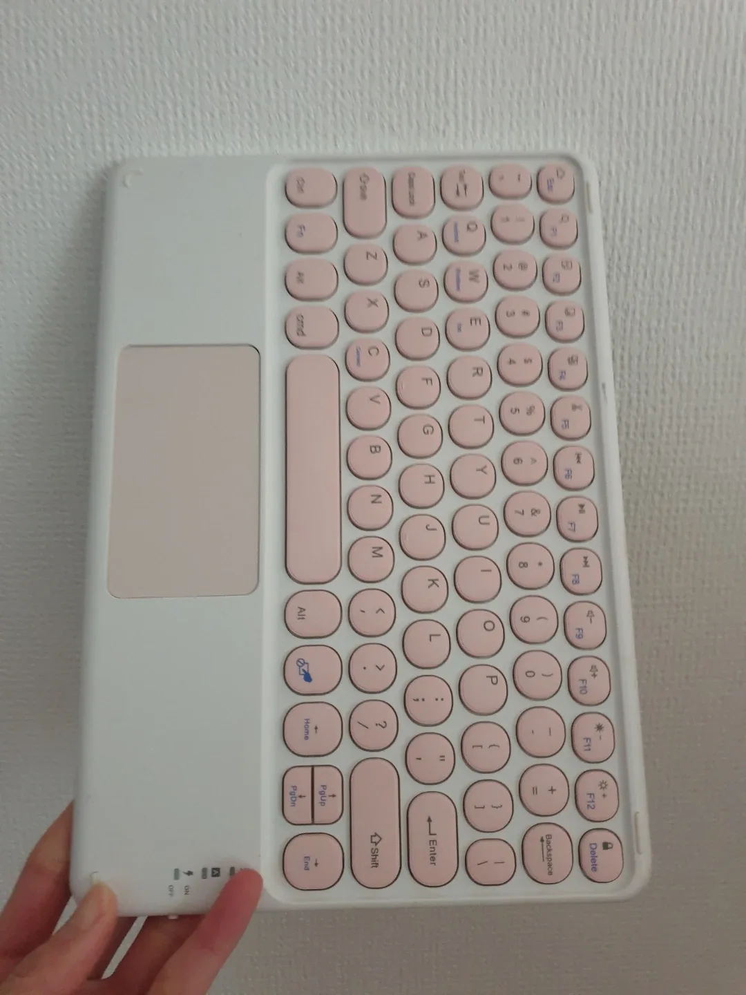분홍 키캡 무선 키보드