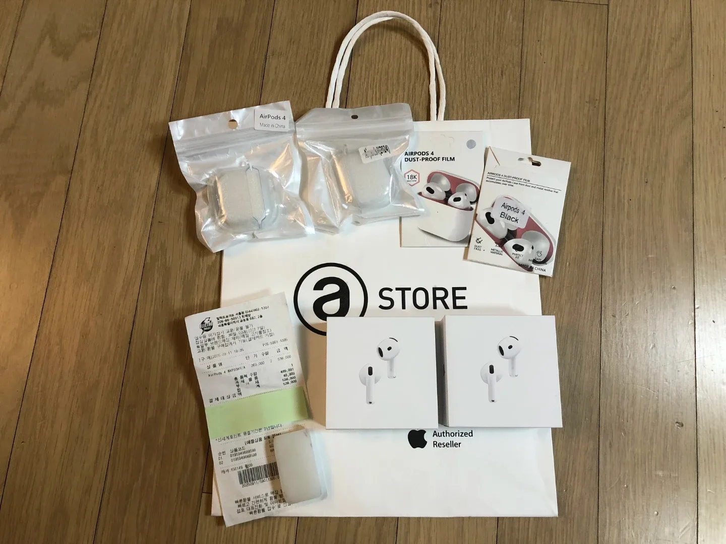 미개봉 애플코리아 정품 에어팟4세대(노캔) 풀셋 팔아요