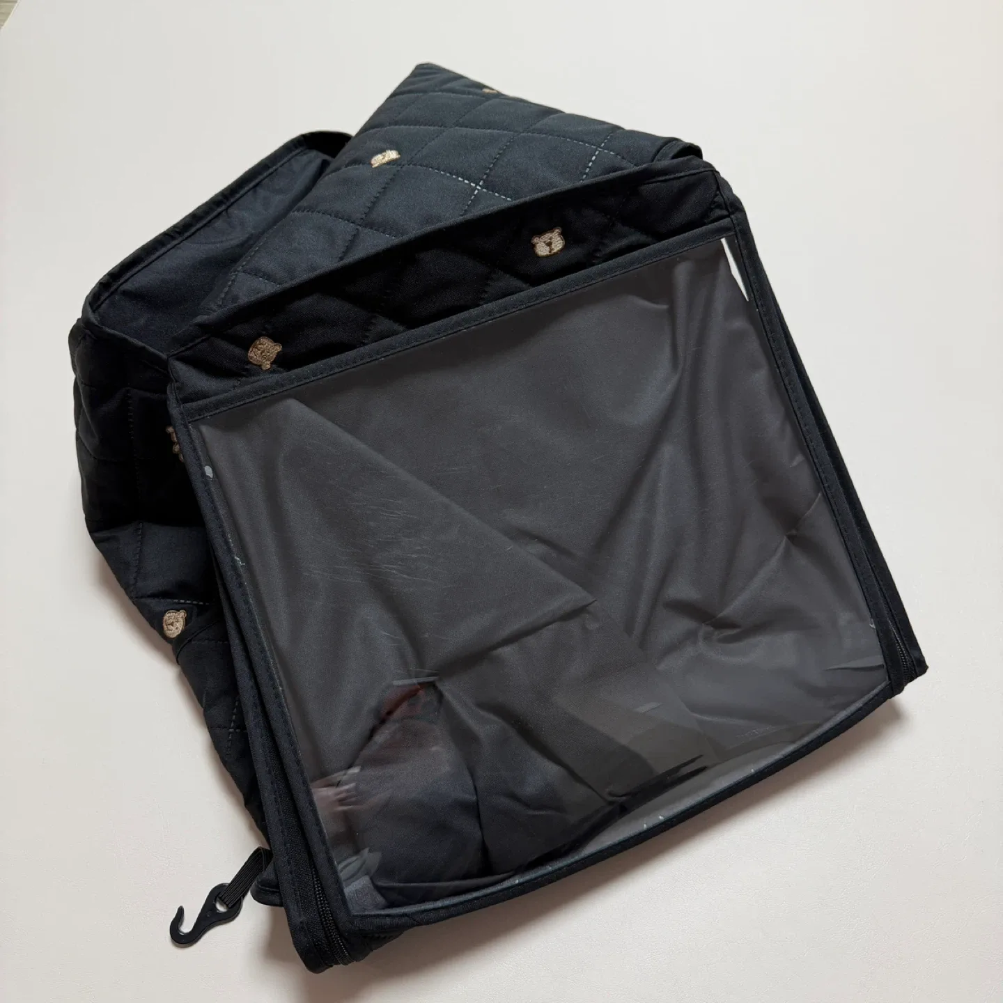 마니또 퀼팅 유모차 방한커버 블랙