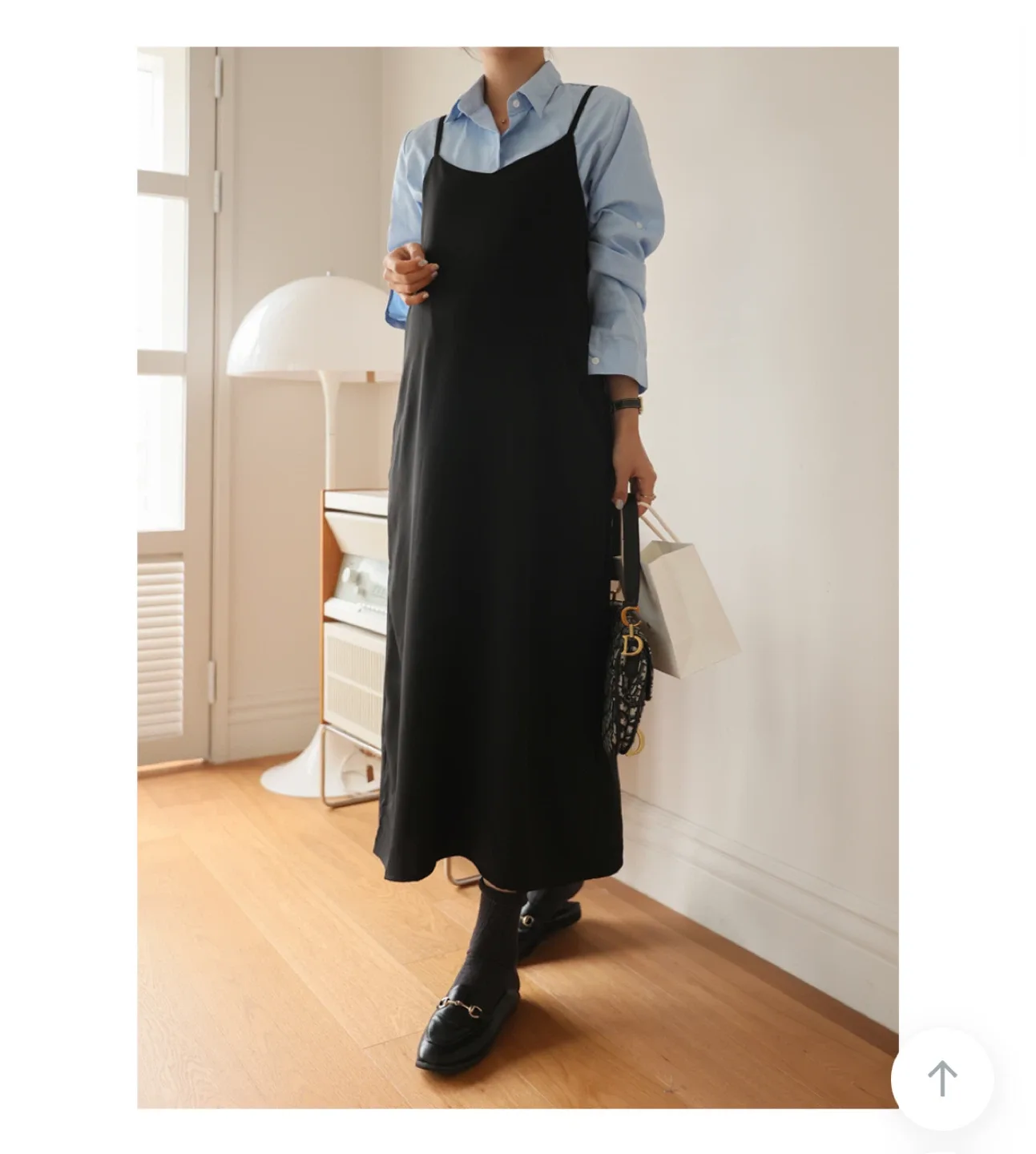 블랙 민소매 롱 원피스