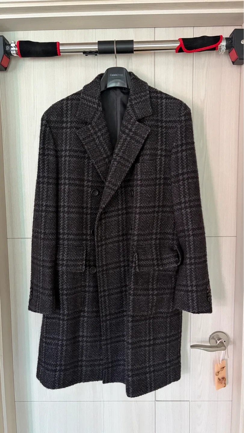 Pal Zileri 남성 모직 체크 코트