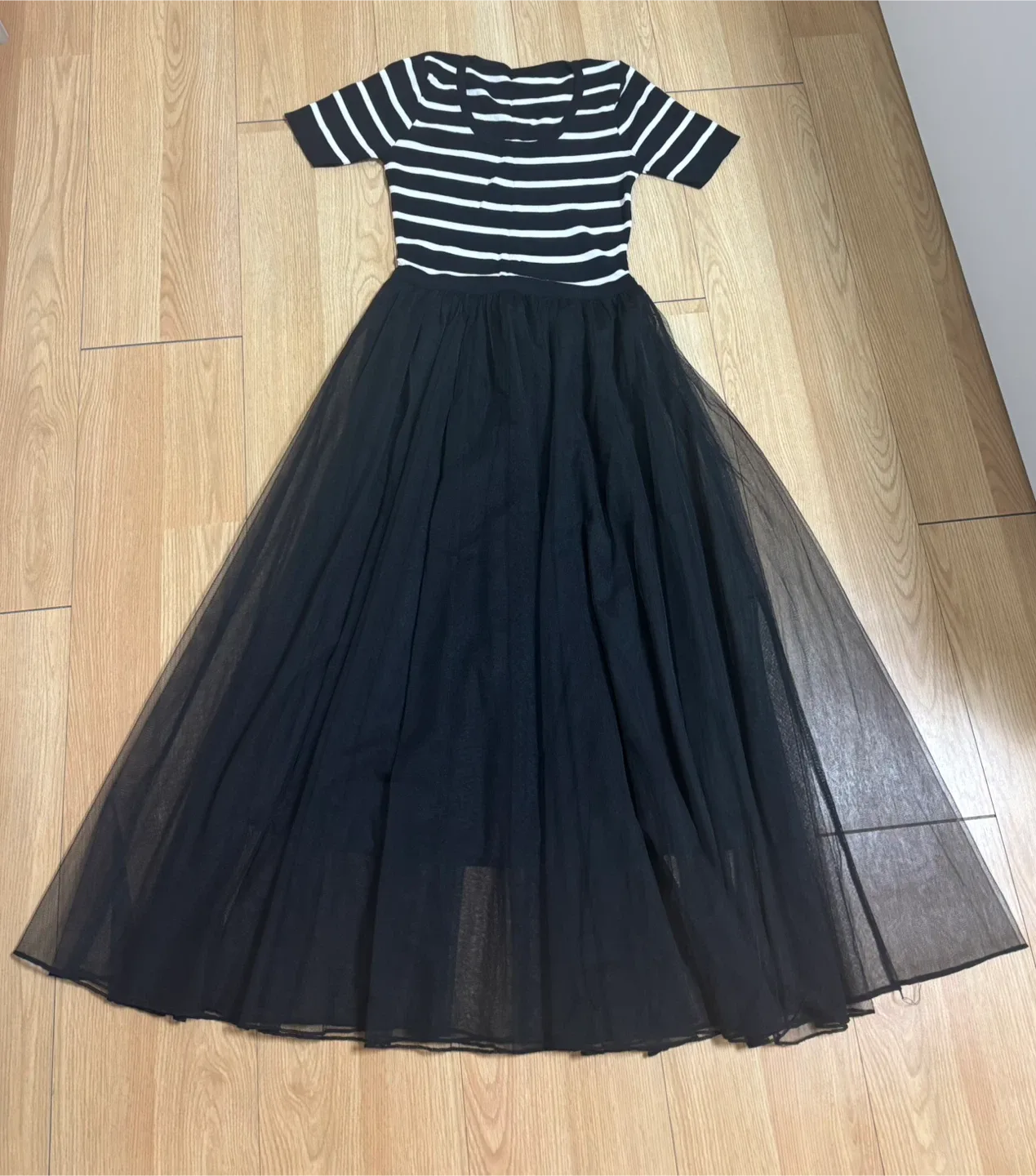 줄무늬 니트 롱 원피스