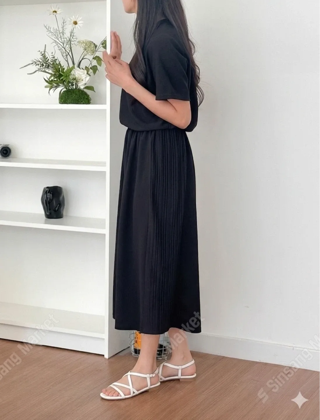 블랙 플리츠 롱 원피스(이모 가게 정리후 올려요)