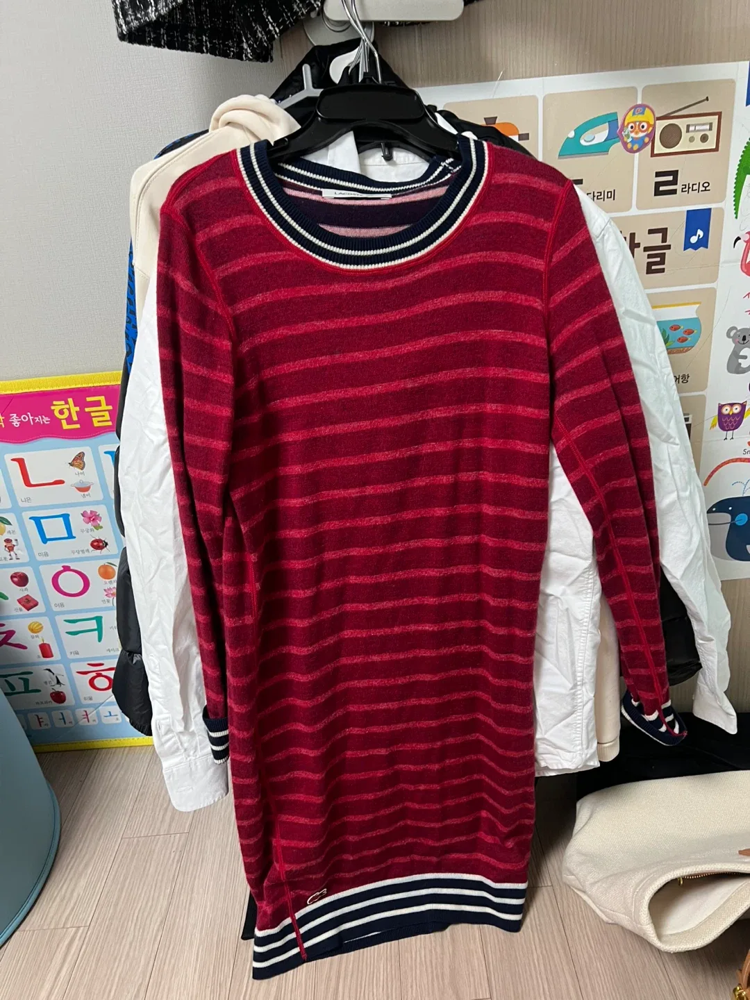 막스앤스펜서 스트라이프 니트 원피스