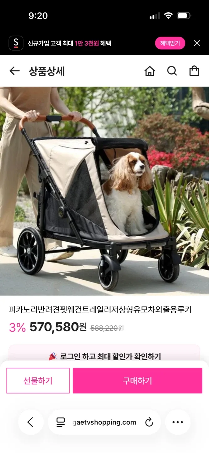 피카노리 루키 강아지 유모차 (미개봉 새제품)