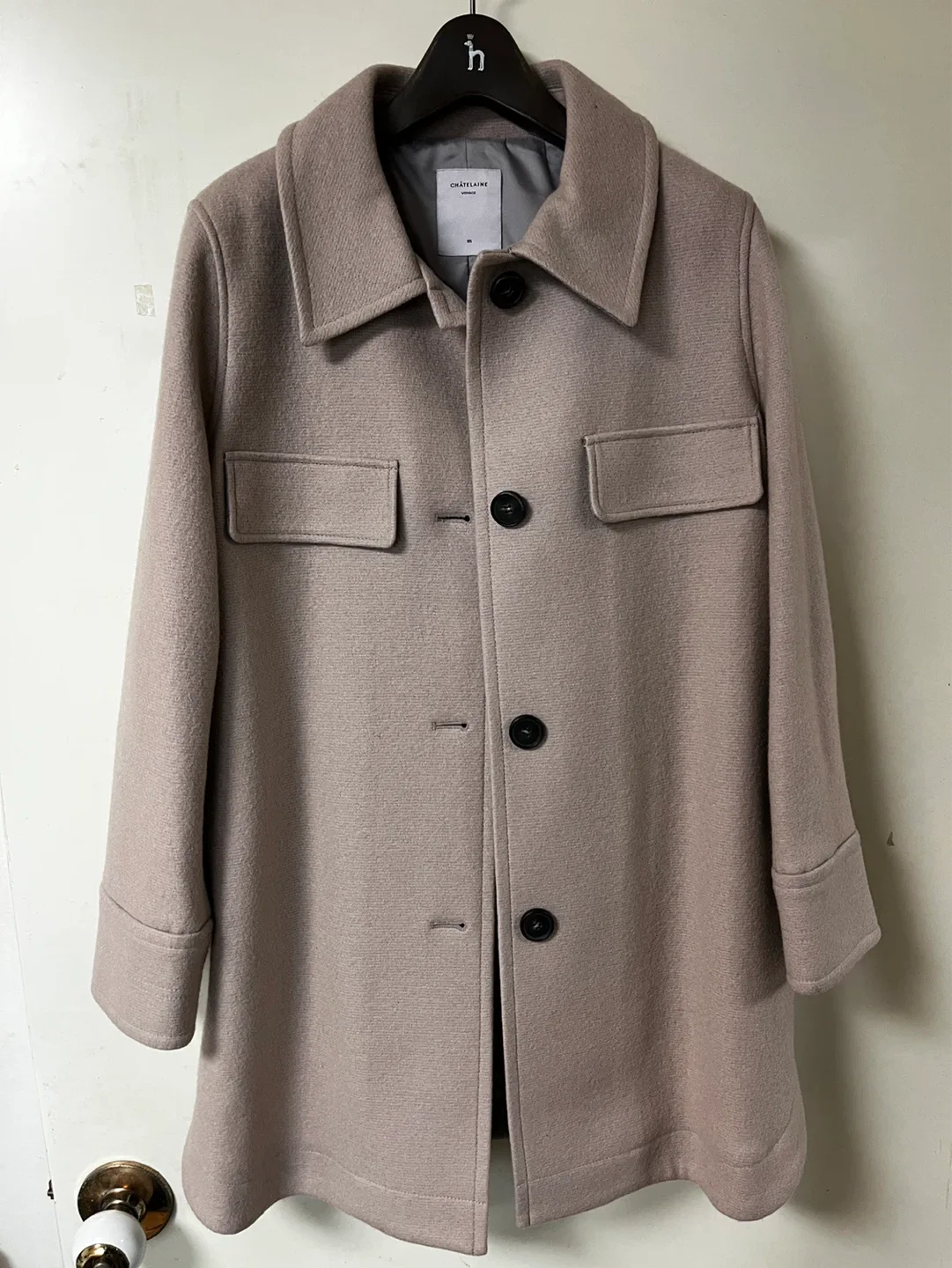 샤트렌 울코트 미디기장 핑크 베이지 95