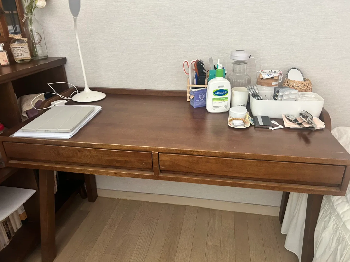 원목 책상 브라운 1200