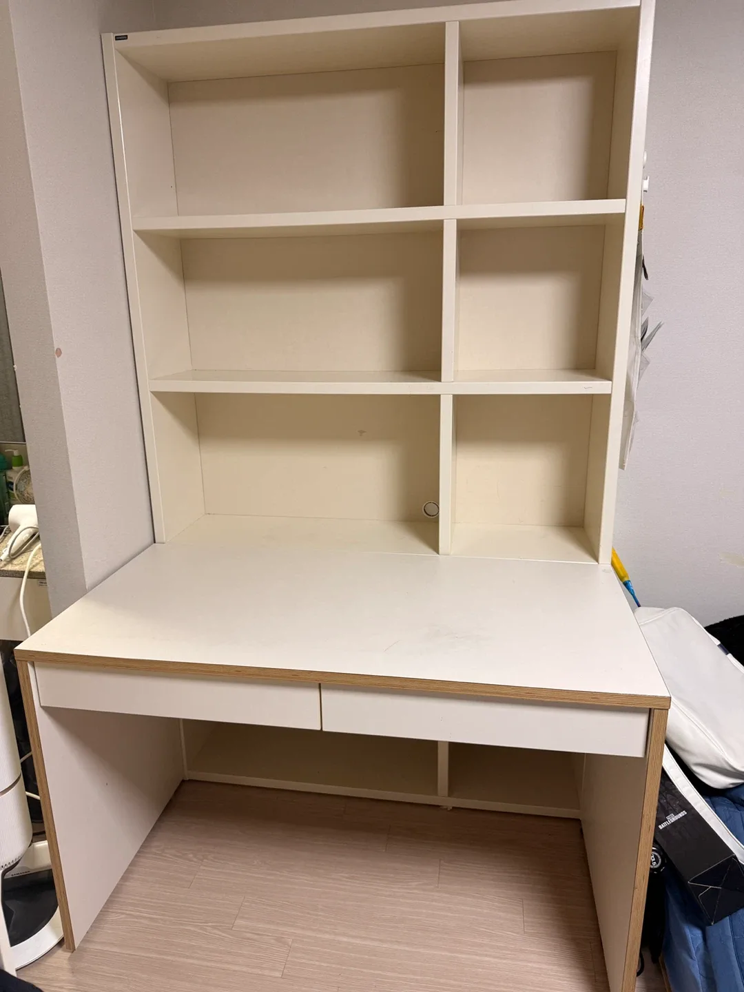 한샘 화이트 책상+책장 세트
