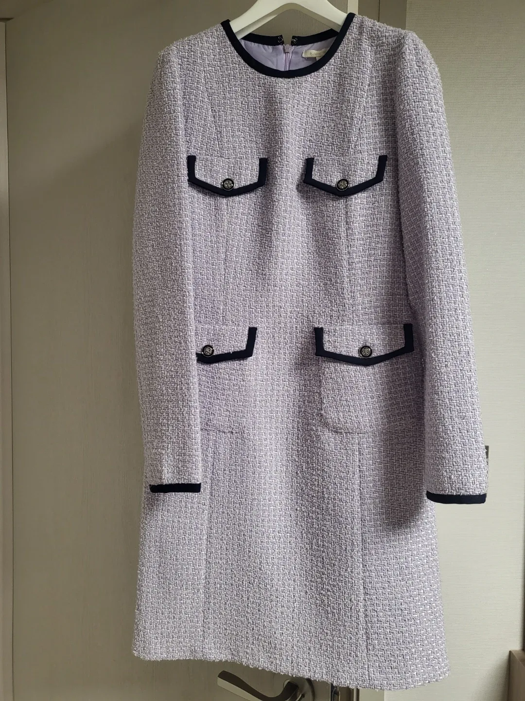 새상품)플라스틱아일랜드 라벤더 트위드 원피스 S-3일만올려요