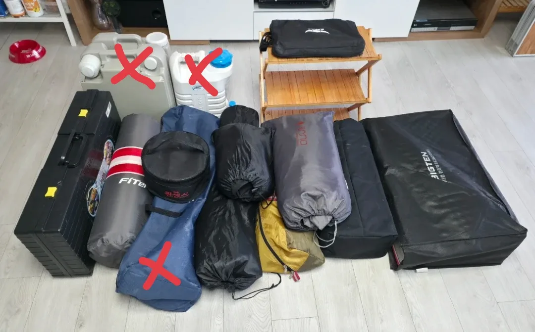 캠핑 의자 테이블 버너 냄비 세트