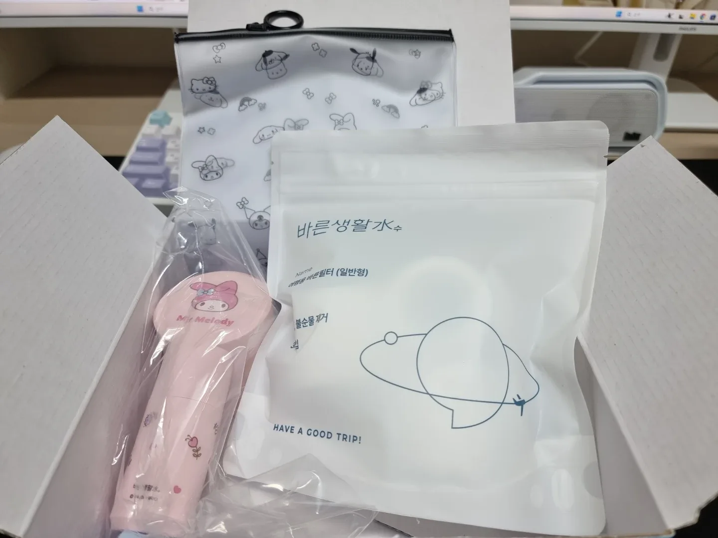 바른생활수 여행용 필터 샤워기 일반형 세트 마이멜로디