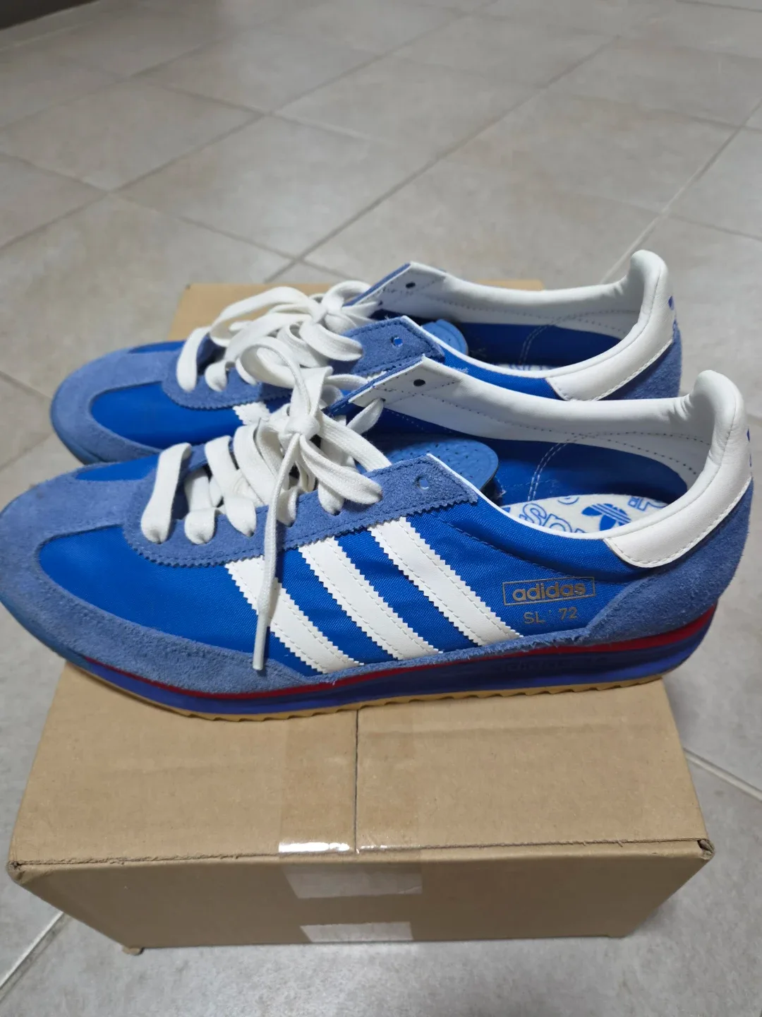 아디다스 SL 72 블루 스웨이드 운동화 275