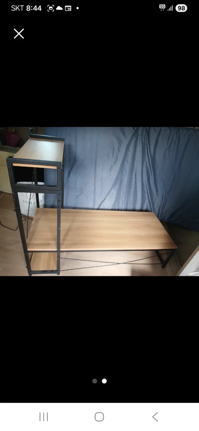 철제 2단 책상 겸 선반