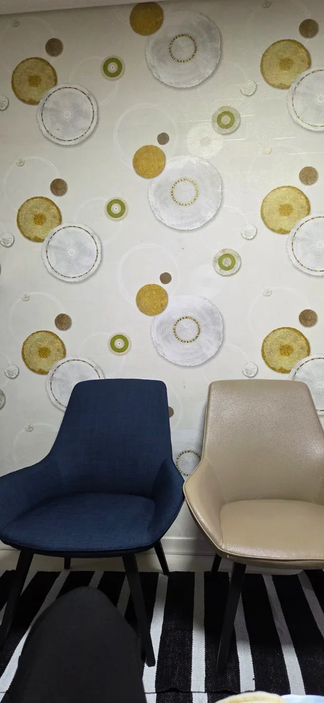 모던한 디자인 체어 2개 세트 (네이비/베이지)