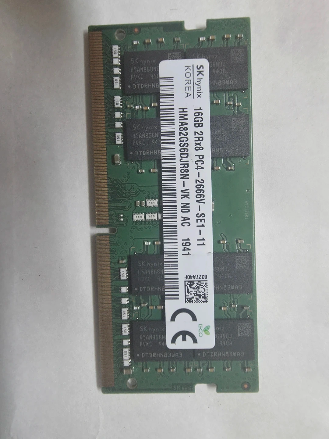 국내제조 SK하이닉스 DDR4 16GB PC4-2666V 노트북용 램