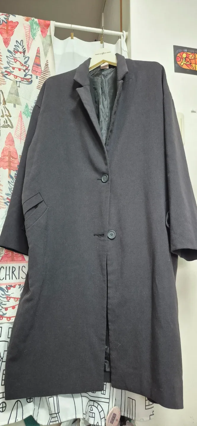 real coco 블랙 롱 코트 F