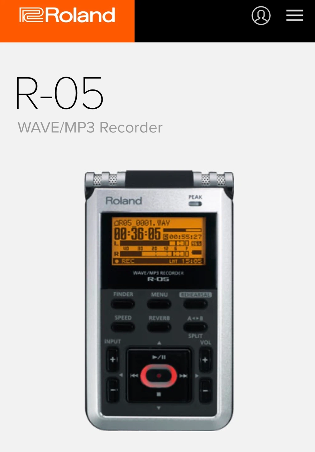 Roland R-05 WAV/MP3 레코더(마지막가격)