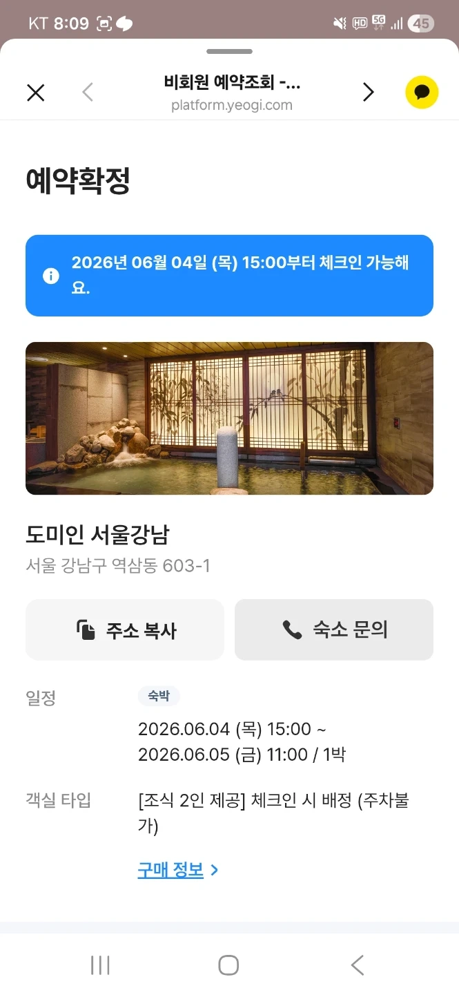 도미인 서울강남 내일 (조식포함)