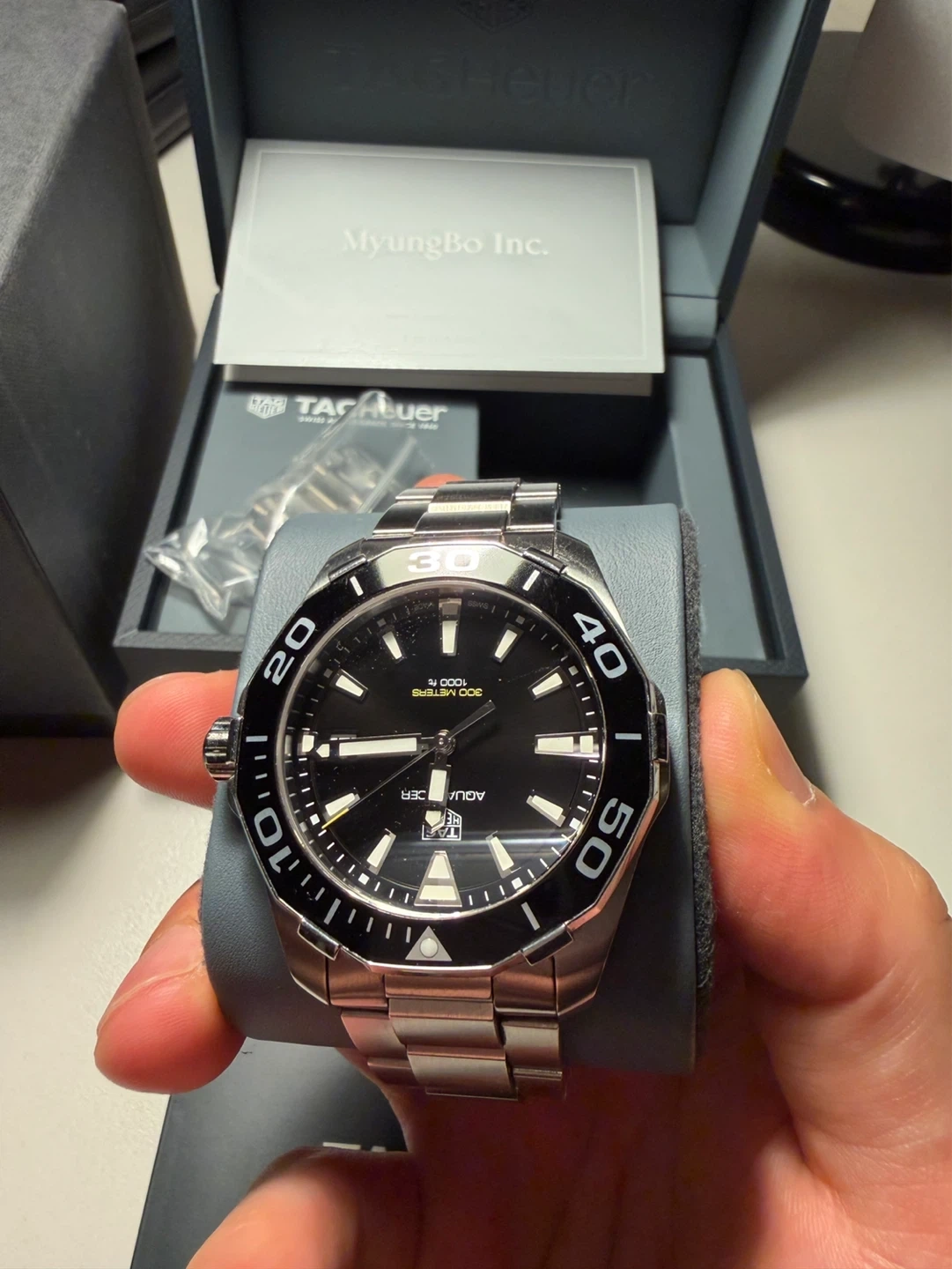 태그호이어 아쿠아레이서 43mm 쿼츠 검판