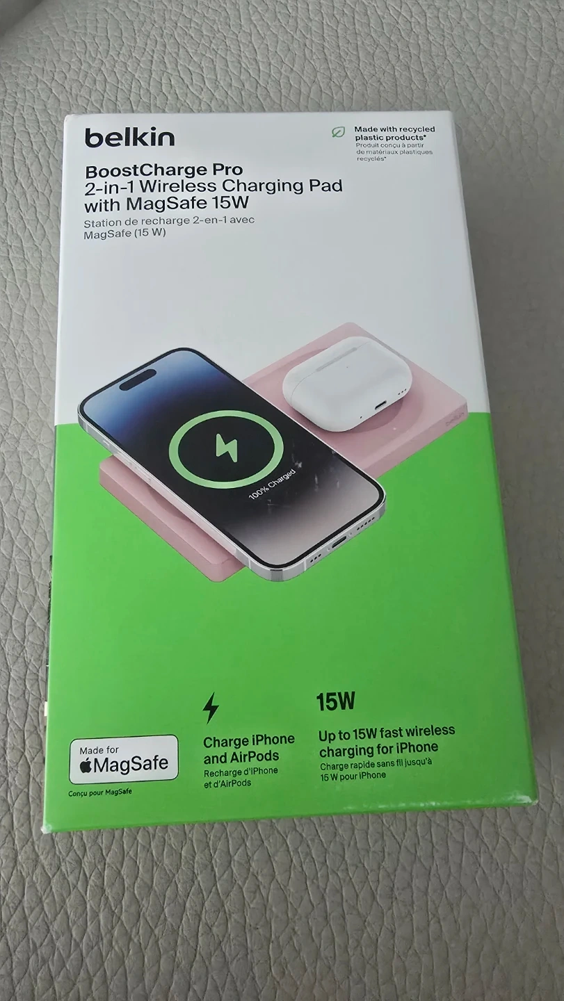 벨킨 맥세이프 2in1 무선 충전 패드 15W