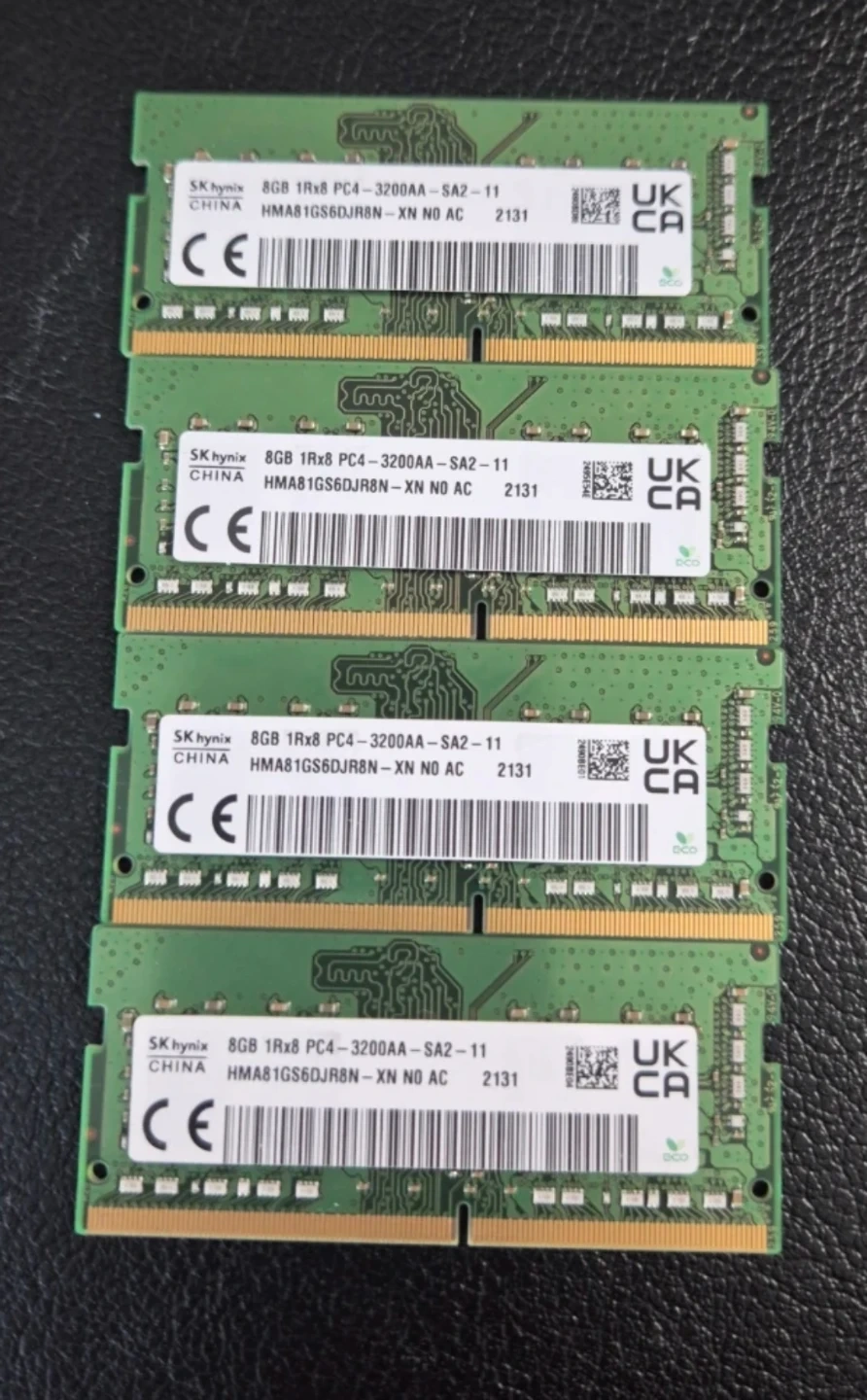 SK하이닉스 DDR4 8GB 3200MHz 노트북 램 4개