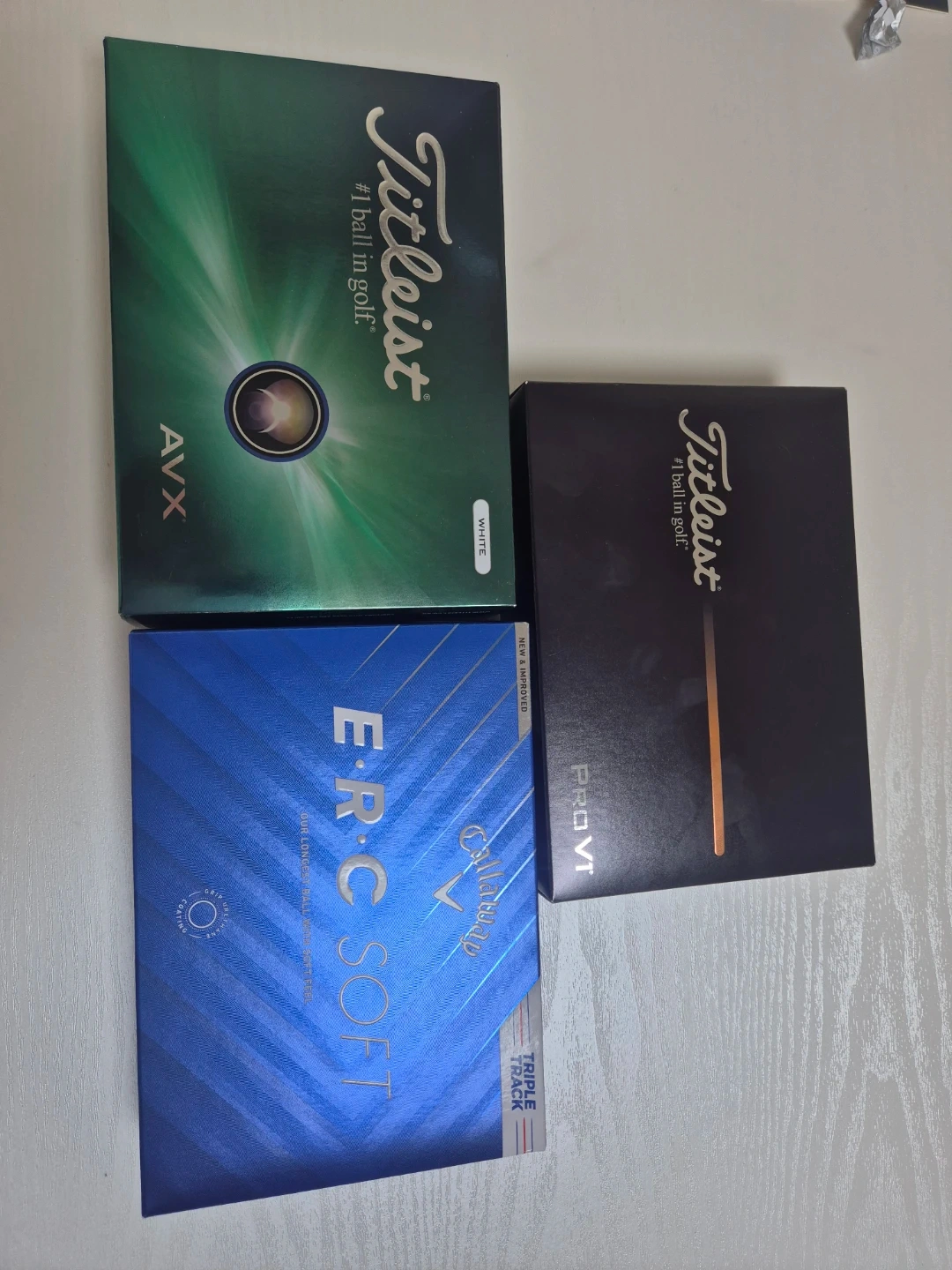 타이틀리스트 PRO V1, AVX, 캘러웨이 ERC SOFT 골프공