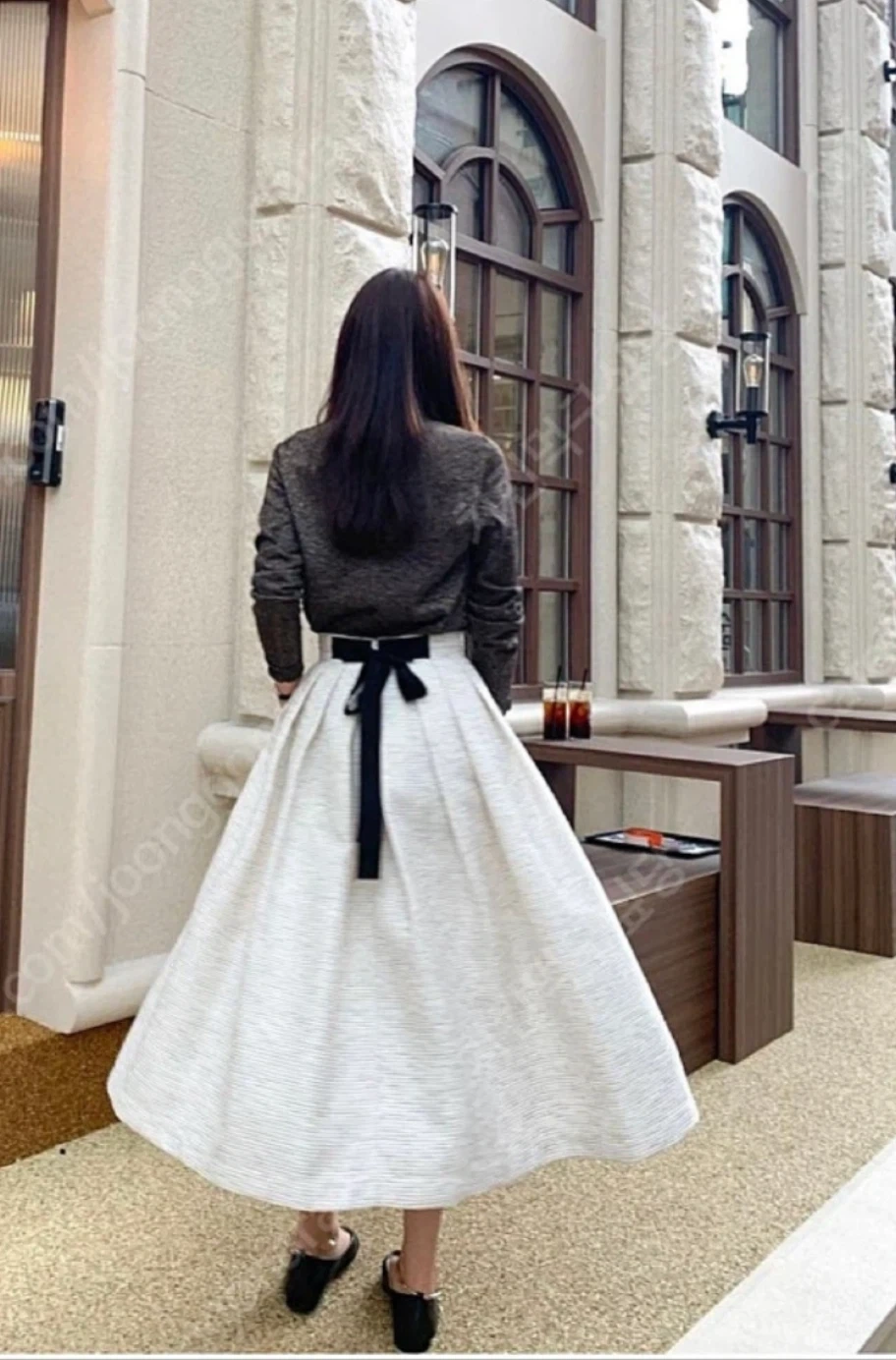 ASTIER 아스띠에 비비안 트위드 리본 스커트 씨호린