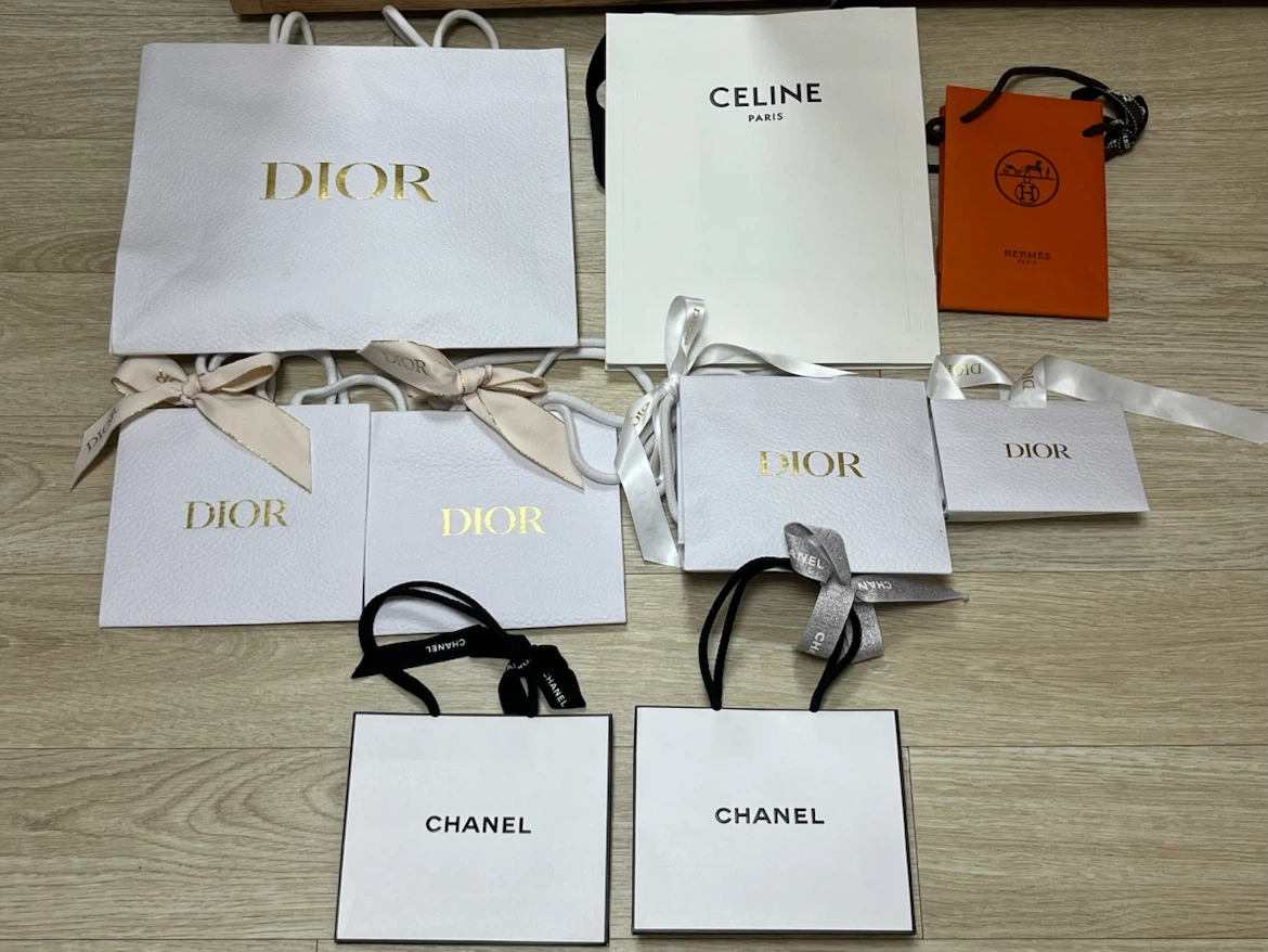 디올, 샤넬, 셀린느, 에르메스 쇼핑백 세트