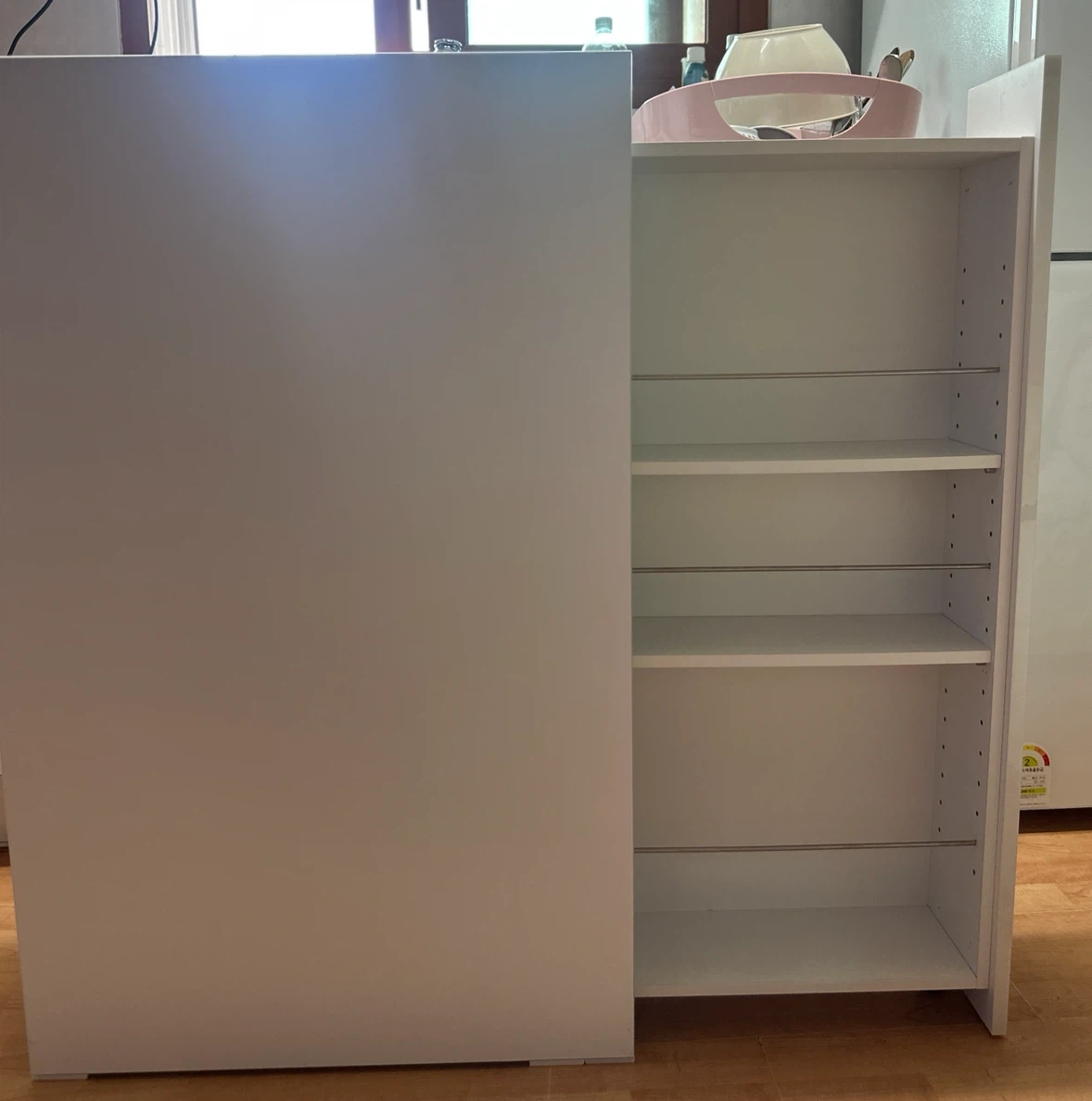폭20cm 화이트 슬라이딩 틈새수납장