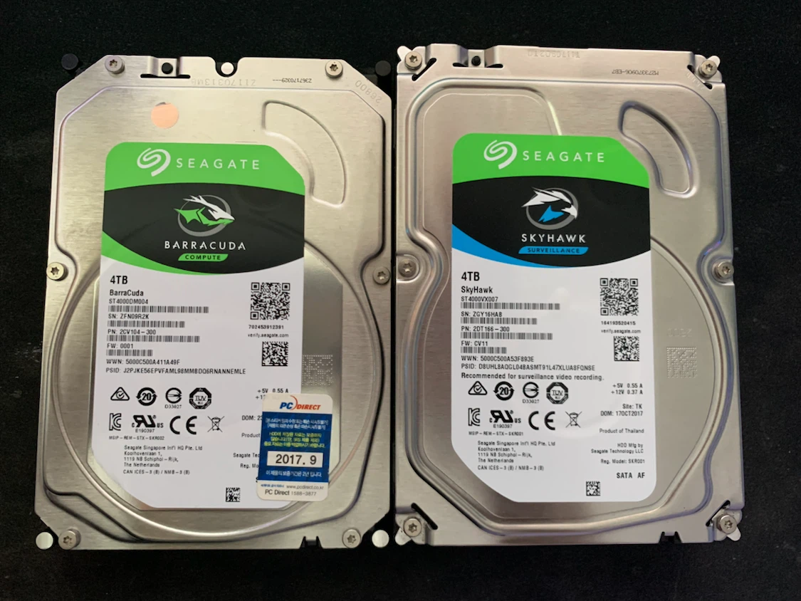 Seagate 4TB HDD 2개 (Barracuda, SkyHawk) | 디지털기기 | 당근 중고거래
