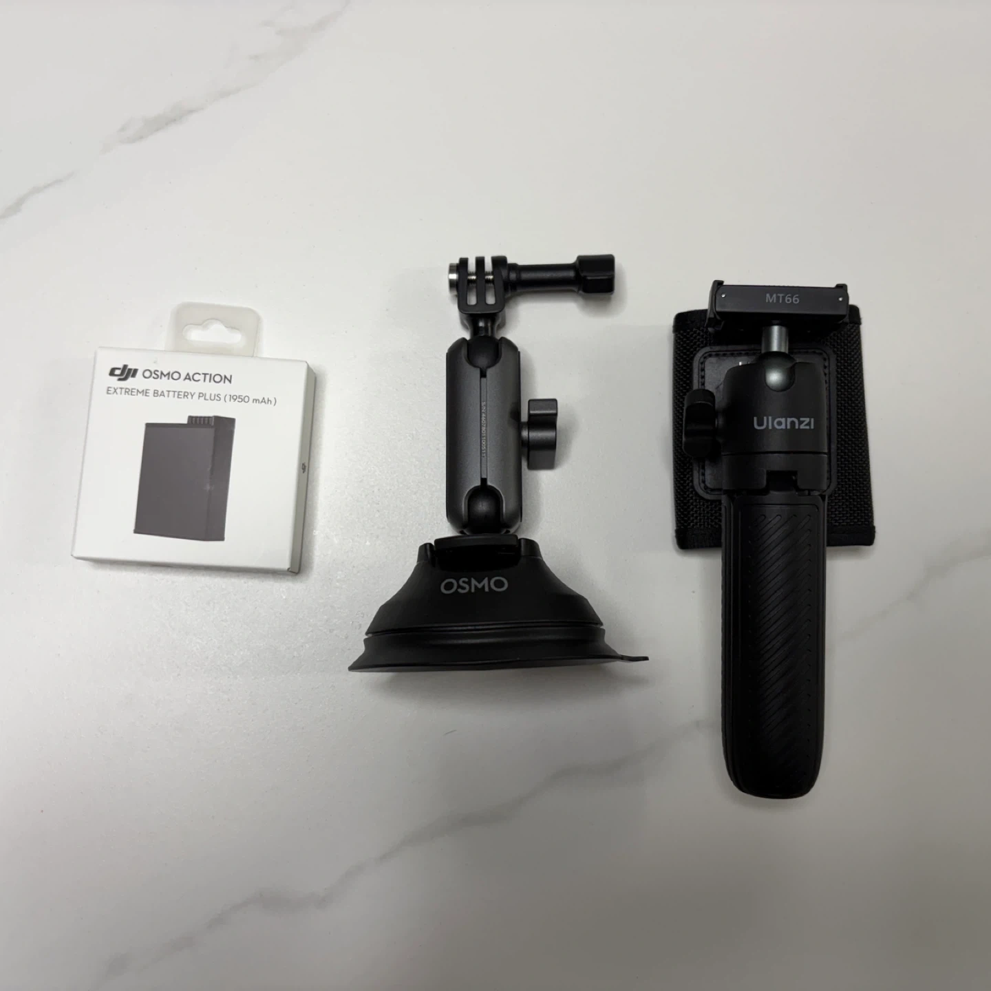 DJI 오즈모 액션6용 정품 배터리, 정품 석션컵 마운트, 울란지 삼각대