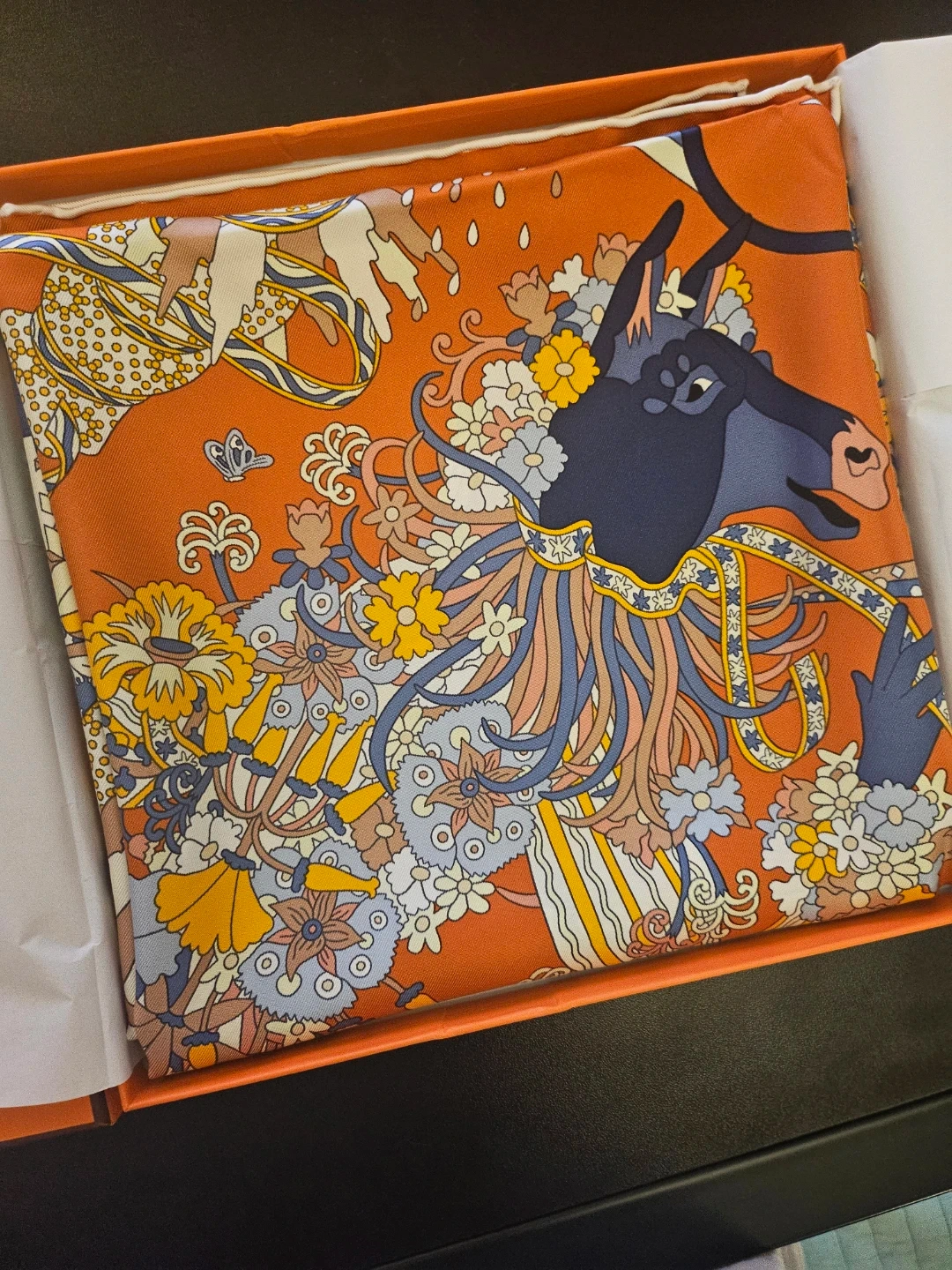 (새제품)에르메스 까레 실크스카프 90